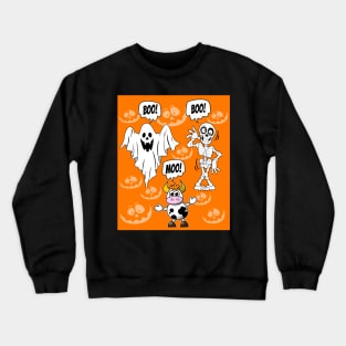 Boo Boo Moo. Spooky Halloween joke Crewneck Sweatshirt